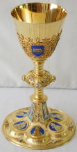 Solid silver gilt antique French Gothic Chalice.
